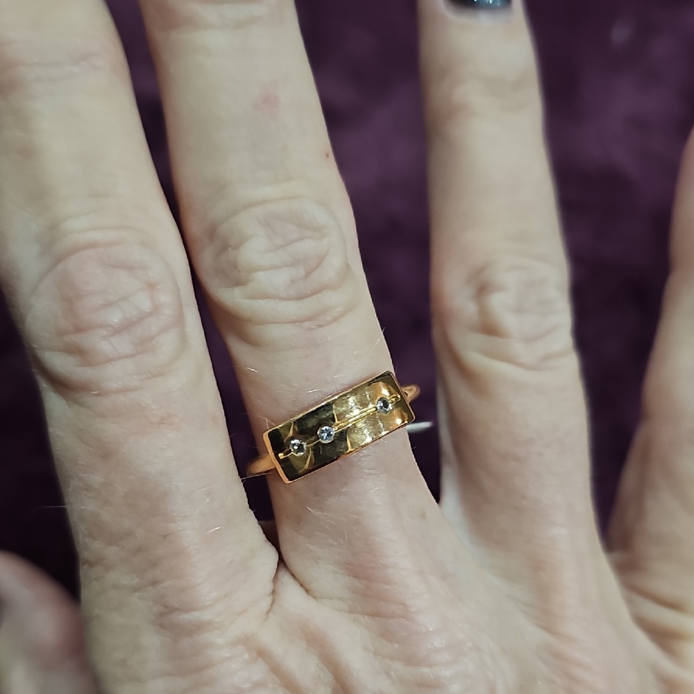 Elizabeth and James Gold Ring with Black Details